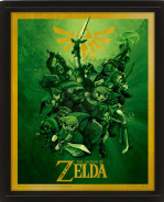 Legend of Zelda Framed 3D Effect plagát Pack Link 26 x 20 cm (3)